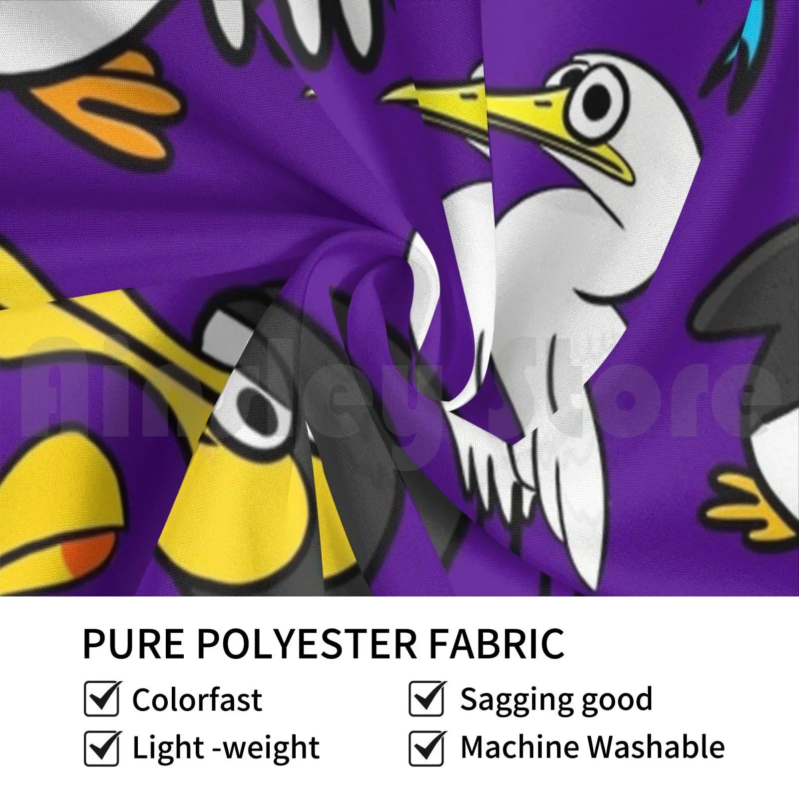 Мультфильм морской волны флоковый гобелен настенный фон флоковая толпа птицы