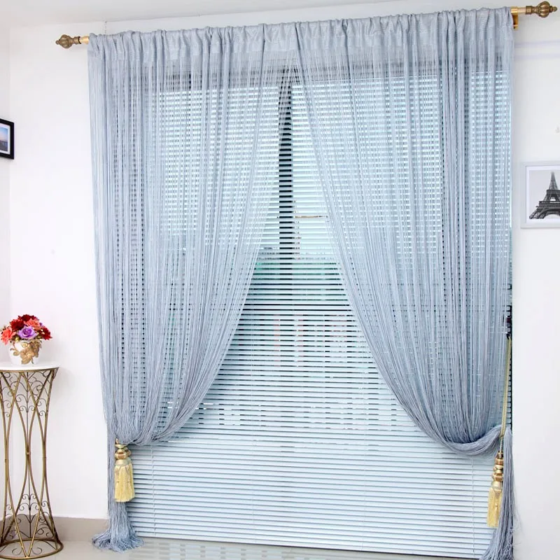 

3x2.6m String Curtains in the Living Room Divider Line Valance for Window Solid color Wedding party decoration Curtain