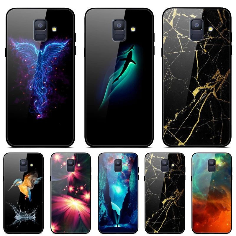 

Чехол для Samsung Galaxy A8 2018, чехол для Samsung A8 A 8 Plus 2018, чехол из закаленного стекла для телефона Samsung A6 2018 A6 Plus, бампер