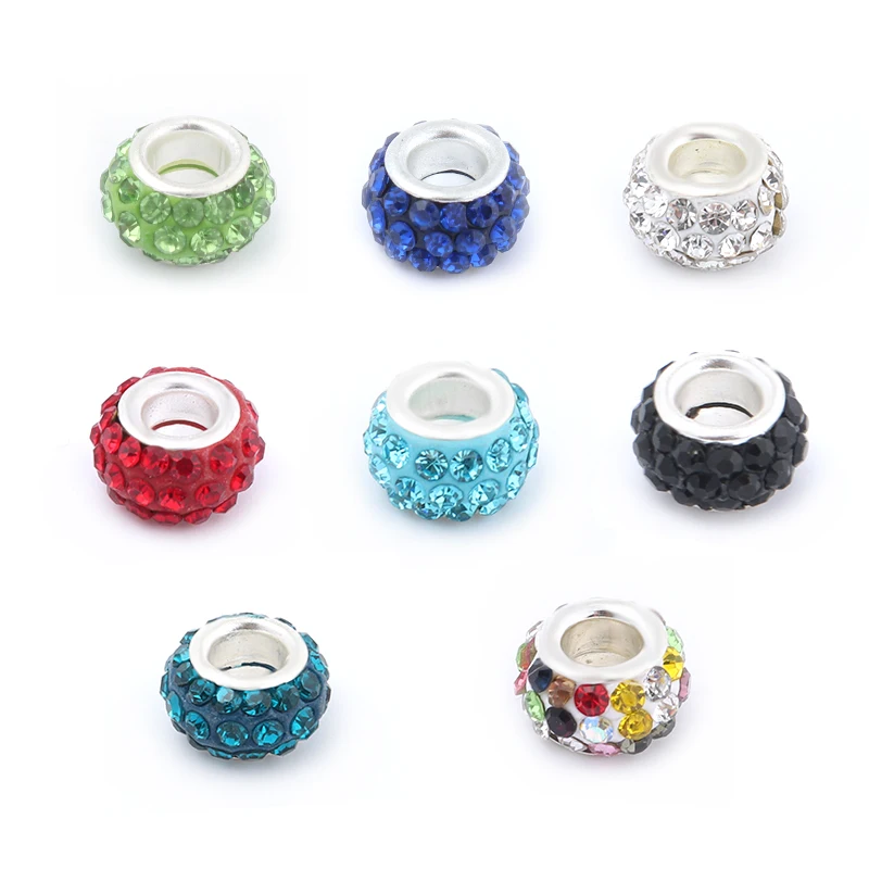

Beadtales 20 pcs/lot Soft ceramic diamond Large Hole Beads For Necklace Bracelets DIY Jewelry Findings Many Colors Supply