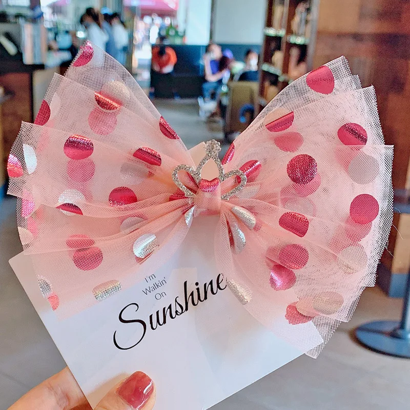 Заколка для волос Детская в горошек цвет ассортименте| |