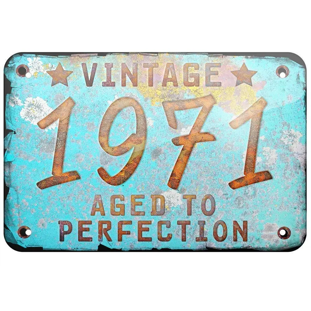 

SLALL Year 1971, Born/Made Retro Street Sign Household Metal Tin Sign Bar Cafe Car Motorcycle Garage Decoration Supplies12 X 8 I