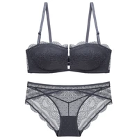 womens french sexy four corner cup underwear retro lace bra thin comfortable no steel ring breathable bra set wt073