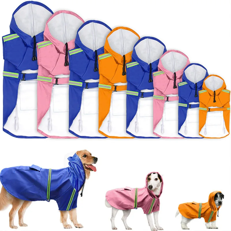 

Pet Dog Clothes for Small Medium Large Dogs Clothing French Bulldog Reflective Raincoat Dog Accessories Waterproof Hoodies