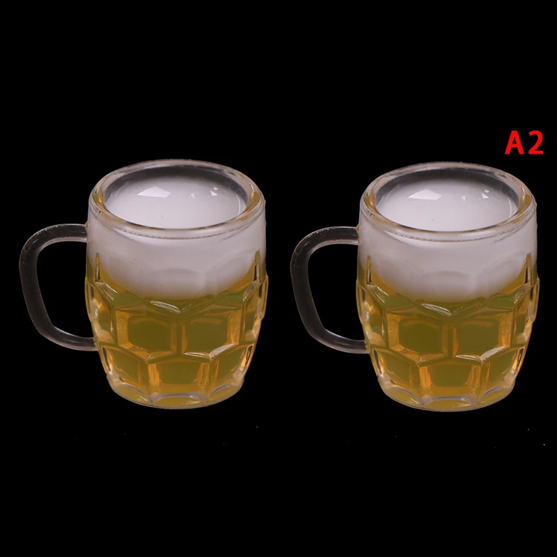 

2Pcs Mini Wine Beer Cup Dollhouse Craft 1:12 Scale DIY Parts Plastic Transparent Goblet Miniature Home Decoration Glass Model