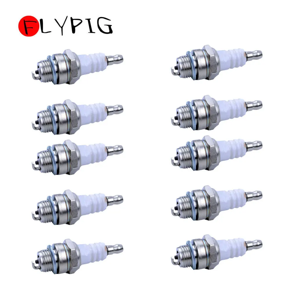 

FLYPIG 10 шт. свечей зажигания L7T для BM6A BMR6A WS6E WS7E BPMR6A WS7F W20MU L7TC M6 M7 BPMR6A WSR6F 2-х тактная для газонокосилок
