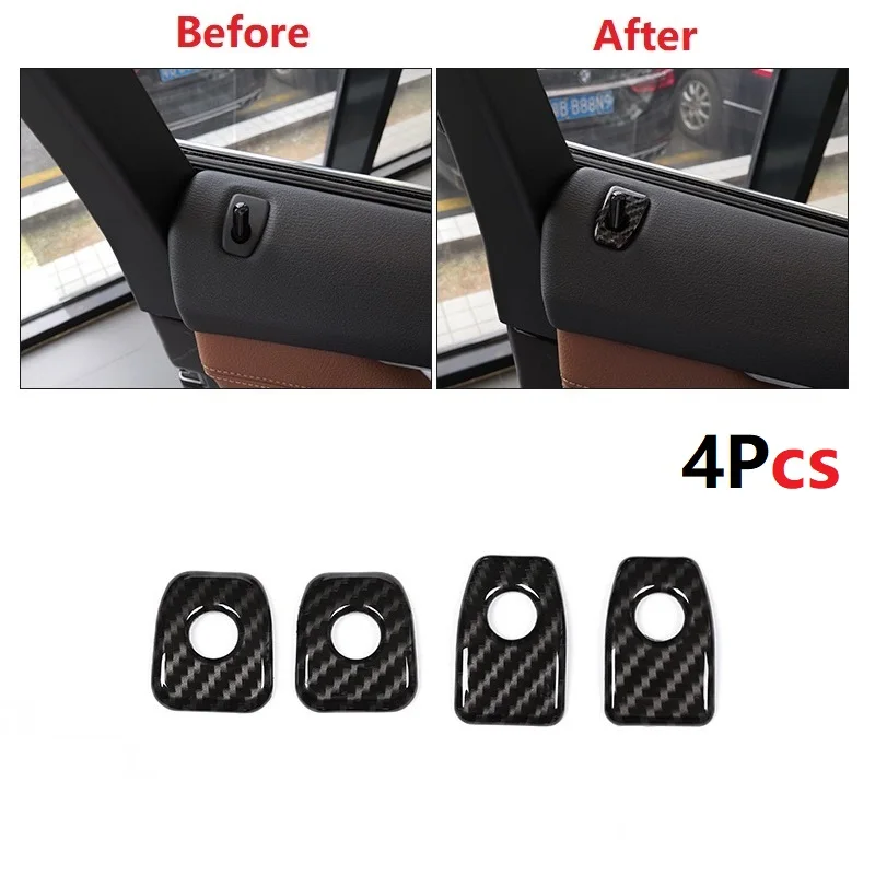 

4PCS Carbon Fiber Car Texture Interior Door Lock Knob Pin Cover Button Trim For BMW X5 X6 F15 F16 2014-2018 Interior Mouldings
