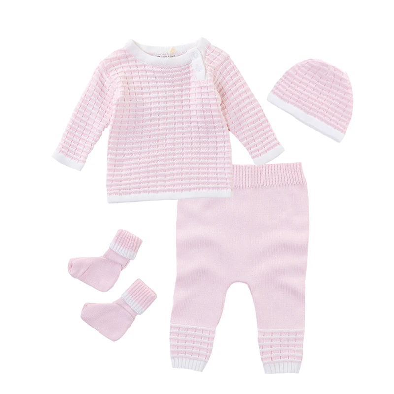 Хлопковый вязаный свитер с круглым вырезом на осень/зиму |