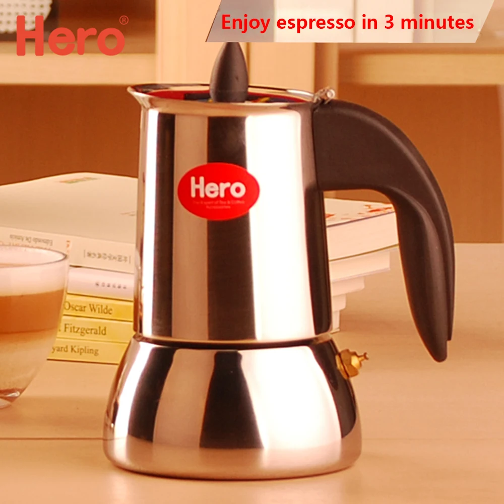 

Кофейник из нержавеющей стали для мокко, кастрюля для эспрессо, латте, Кофеварка s, прочные кастрюли для мокко, термостат