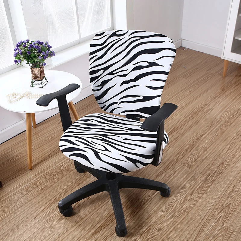 

Zebra Pattern Office Chair Cover Detachable Printing Split Lifting Computer Chair Cover Dust-Proof Universal Rotary Chair Cover