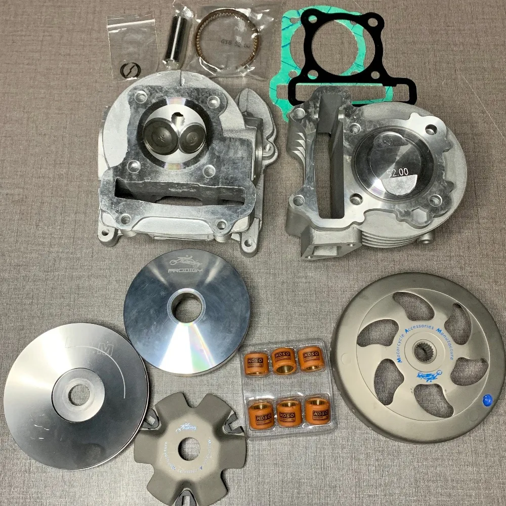 Комплект с большим отверстием Gy6 50 Kymco Sym комплект цилиндров 110cc Размер поршня 52 мм головка с большими клапанами муфта вариатора гоночные части для тюнинга