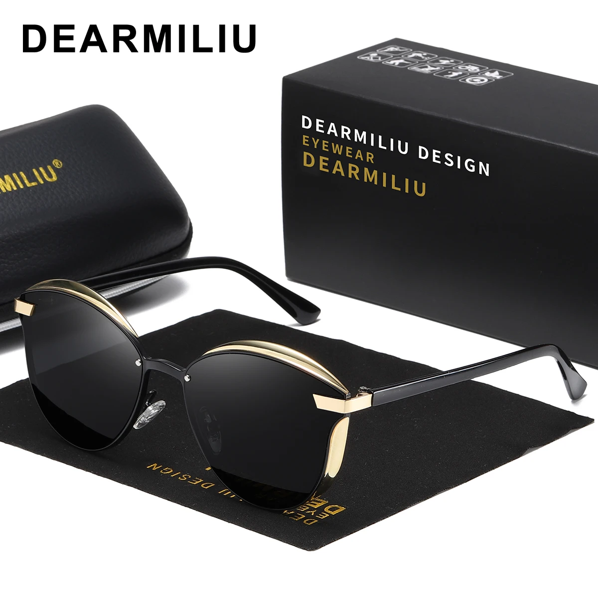 DEARMILIU, новинка, кошачий глаз, солнцезащитные очки, женские, поляризационные, модные, для девушек, солнцезащитные очки, женские, Ретро стиль, оттенки, Oculos de sol Feminino 0824