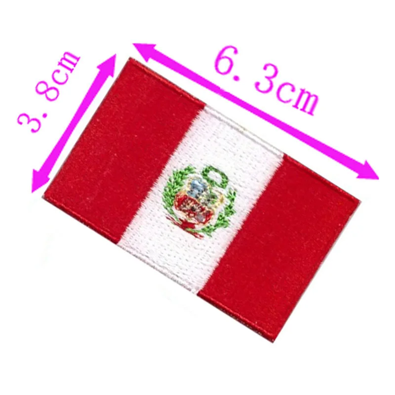 Перуанский флаг вышивка патч 6 3 см в ширину высокое качество железо на
