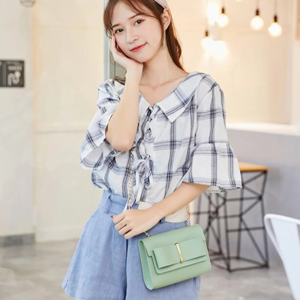 

Leisure Korean Bow-knot Women Bag Chain Strap Single Shoulder Crossbody Bag Phone Keys Wallet Holder Girls Small Square Pack