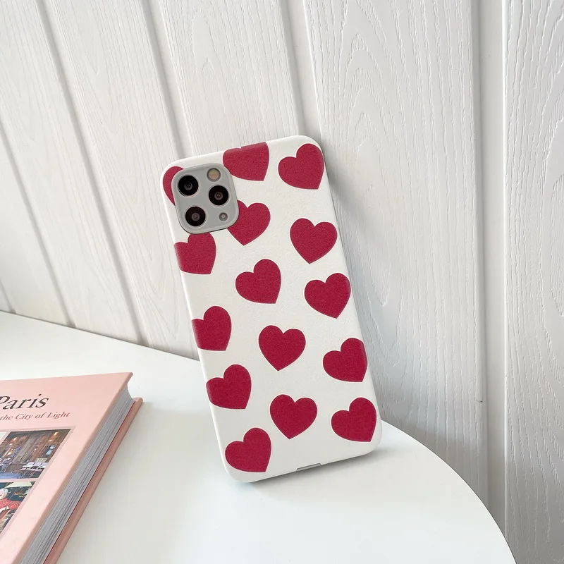 

Ottwn Fashion Square Pink Leopard Heart Cow Pattern Shockproof Case For iPhone 11 Pro X XR XS Max 8 7 Plus Silicone Soft Cover