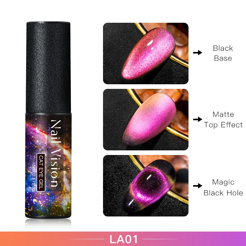 EES08024 Nail Vision 9D кошачий глаз УФ-Гель-лак Хамелеон для использования с магнитом впитывающийся Гель-лак для дизайна ногтей 5 мл долговечный Гель-лак для дизайна ногтей DIY - Цвет: EES08024
