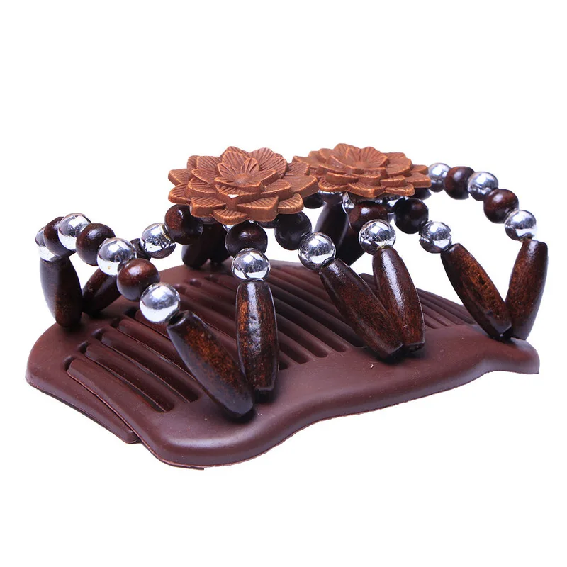 Новинка винтажная эластичная заколка для волос расческа расшитая бисером