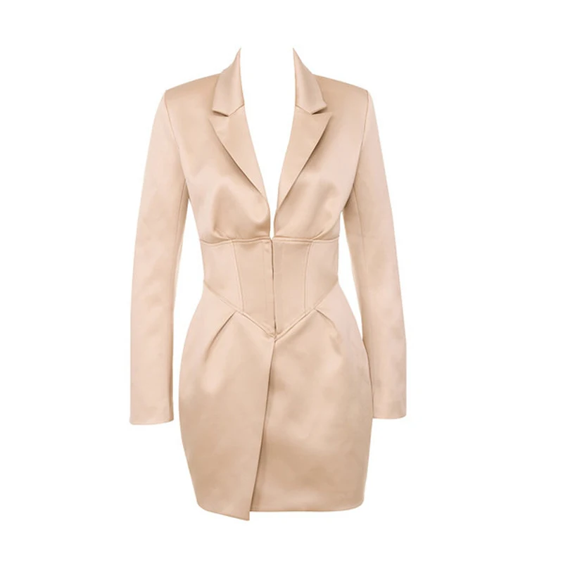 Осеннее женское платье однотонное офисное для девушек v-образный ворот