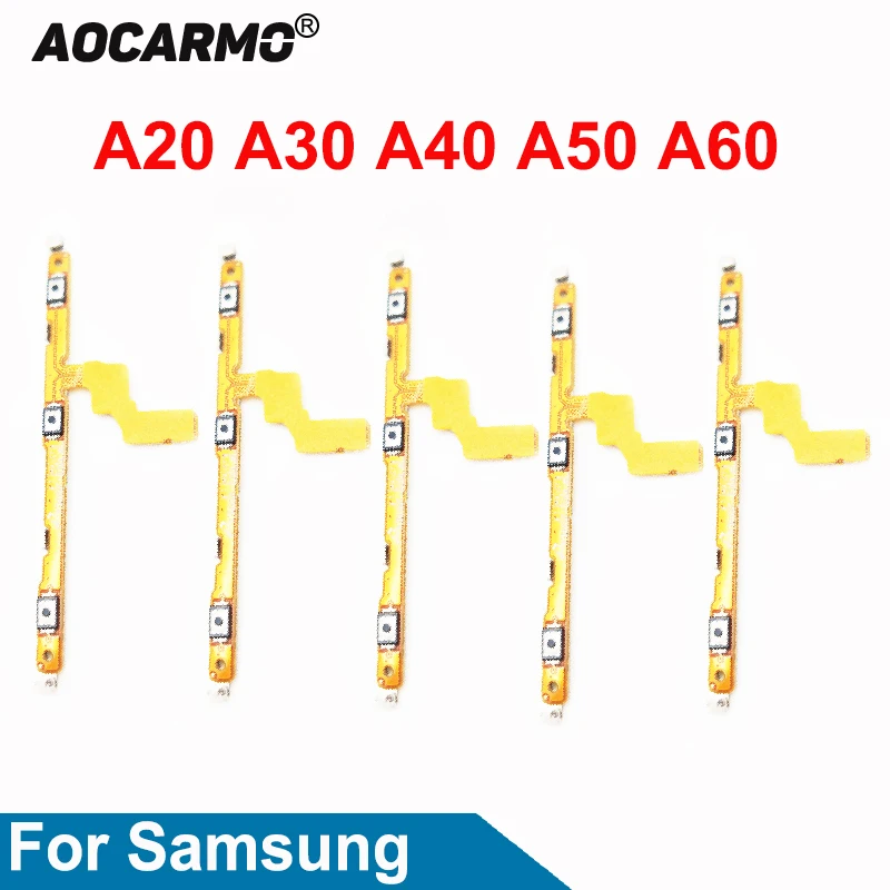 Aocarmo Power On/Off Volume Up/Down Button Flex Cable Replacement Parts For Samsung Galaxy A20 A30 A40 A50 A60 SM-405 SM-505