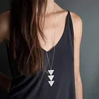 Креативное треугольное ожерелье с кулоном, женское золотистое металлическое увеличенное длинное ожерелье-цепочка, ожерелья до ключиц, ювелирные изделия XL630
