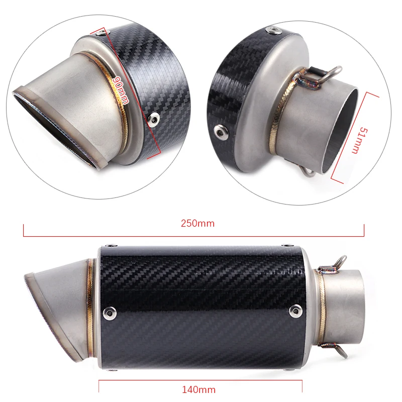 Мотоцикл из углеродного волокна глушитель трубы средней Escape Slip-On для YAMAHA YZF-R3 R3 R25