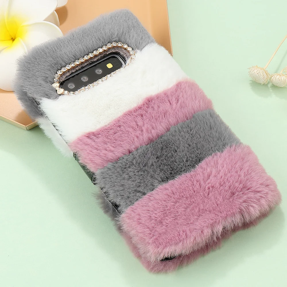L-FADNUT Роскошный милый меховой пушистый чехол-кошелек для samsung Galaxy S10e Note 9 S9 Plus S8 Note 10 Plus 5G S7 edge мягкое кожанное покрытие