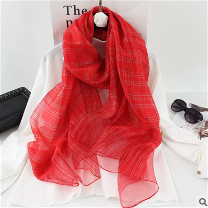 

Женская длинная шаль, осенне-зимний шелковый длинный шарф двойного назначения из шелка тутового шелкопряда, золотистого и серебристого цве...