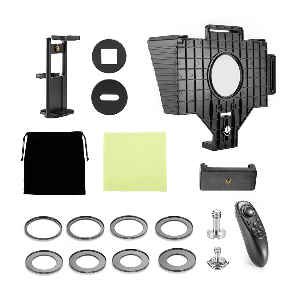 

TC3 Mini Teleprompter Set Large Screen Portable DSLR Cameras Tablet Teleprompter for Live Streaming Online Teaching