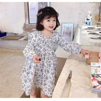 floral long sleeve baby spring summer girls dress kids teenagers children clothes outwear special occasion high quality
