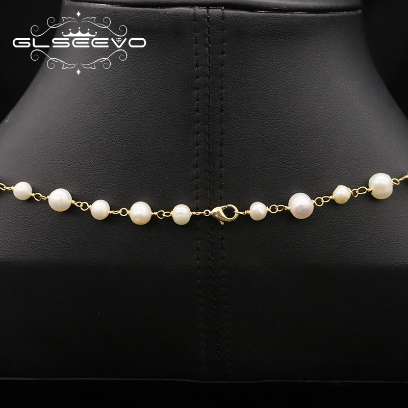 Женский Длинный чокер Glseevo с натуральным пресноводным жемчугом ювелирные