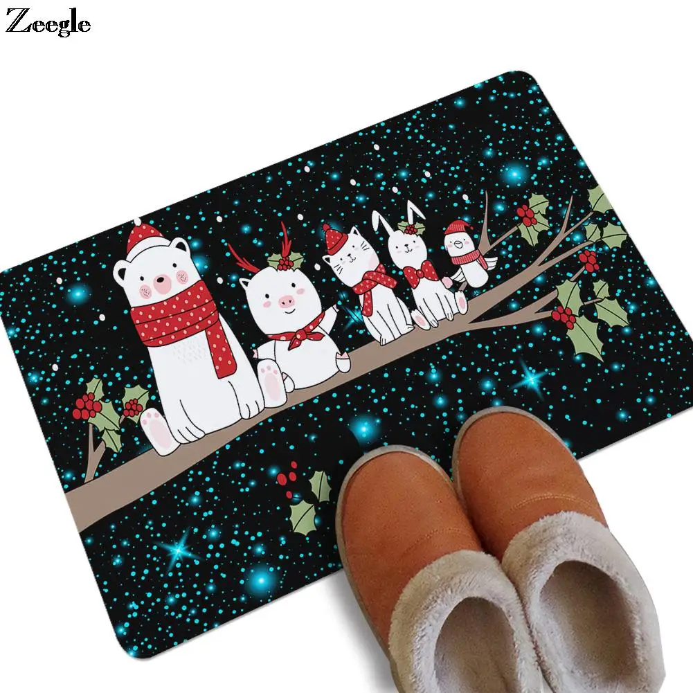 

Водонепроницаемый резиновый коврик для дверей Рождественский мультяшный домашний декор наружные коврики для входной двери прочный ковер ...