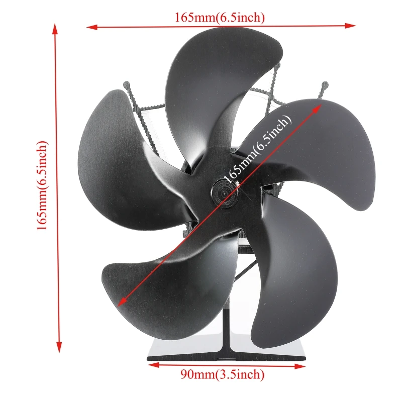 

SF202S 5 Blades Heat Powered Stove Fan for Wood Log Burner Heater Fireplace Fuel Saving Quiet Ecofan
