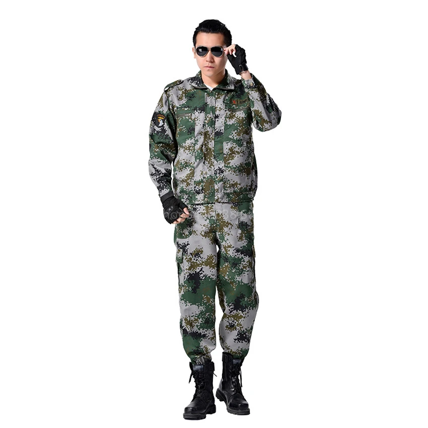 

Tactical Military Camouflage Uniform for Adult US Army Combat Paintball Soldier Costumes ACU Cargo Suit Airsoft Security Jacket