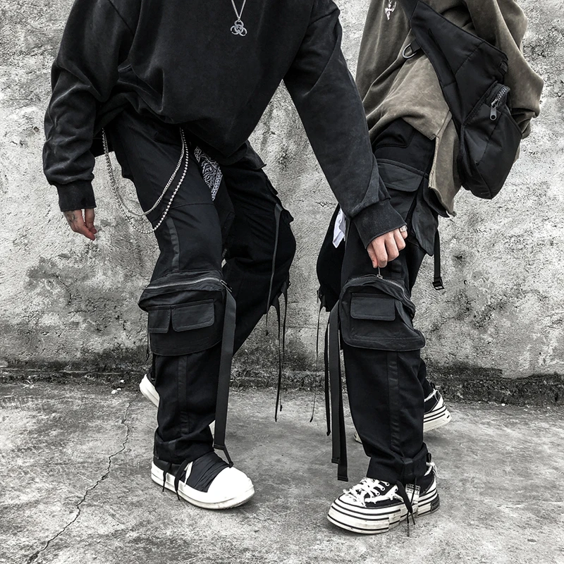 Брюки-карго мужские в стиле хип-хоп с карманами | Мужская одежда