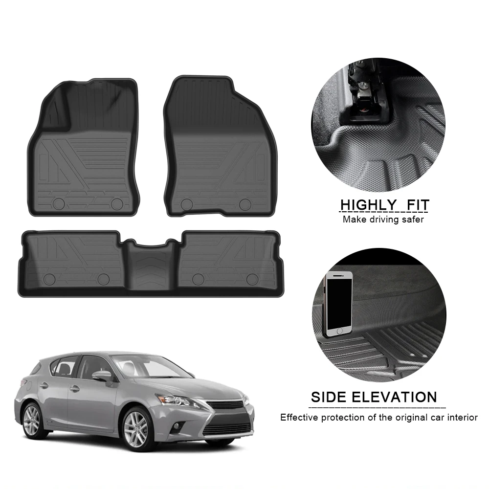

Fully Surrounded Special Foot Pad For Lexus CT 2011 2012 2013 2014-2017 5Seat Car Waterproof Non-Slip Floor Mat TPE Accessories
