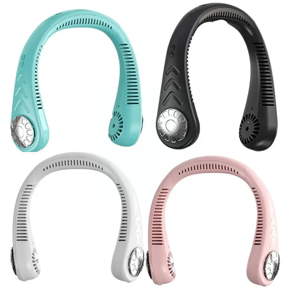 New Leafless Hanging Neck Fan Sports Fan Charging Ultra-quiet Air Fan Conditioner Portable Small Fan Outdoor Electric Porta I9M2