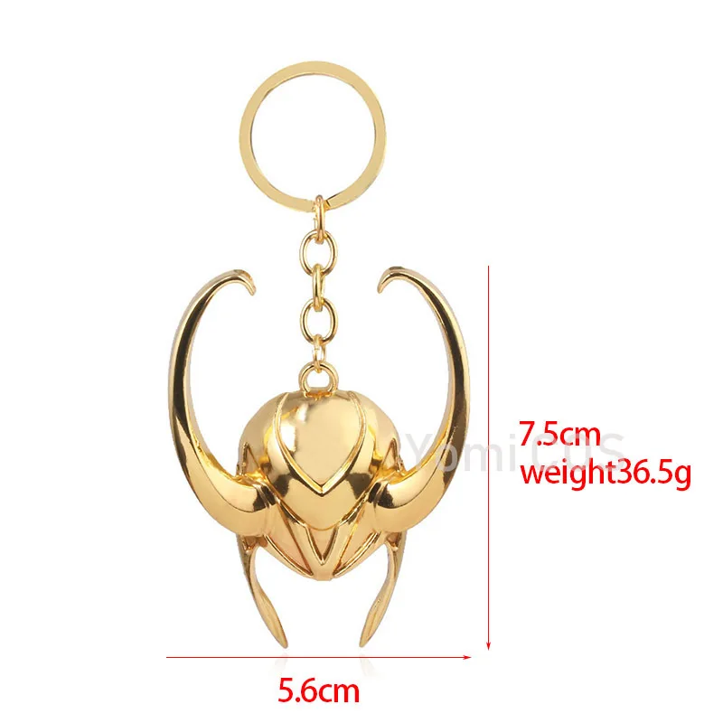 

Hot Movie Loki Helmet Keychain Jewelry Creativity Accessories Pendant Golden Llavero Car Key Hold for Men Fans Gift Key Ring
