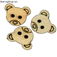 100pcs mixed wooden bear sewing buttons for clothing needlework scrapbooking botones decorative crafts diy accessories 12mm