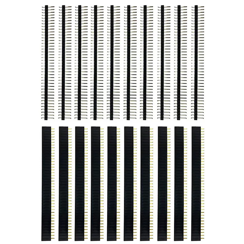 40 Pin 1x40 Single Row Male and Female 2.54 Breakable Header PCB JST Connector Strip for Arduino Black | Обустройство дома