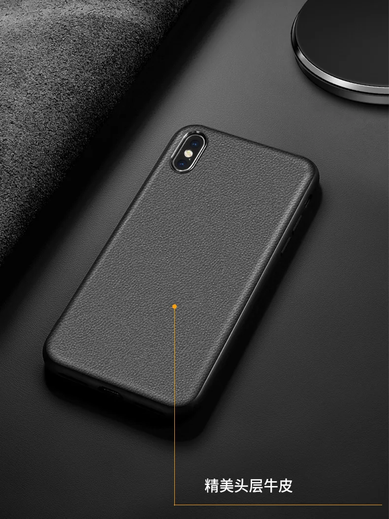 Роскошный чехол для IPhone 11 pro 7 8 Plus X XS Max XR кожаный чехол пуховая чистая зернистая задняя крышка для смартфона корпус из натуральной воловьей кожи