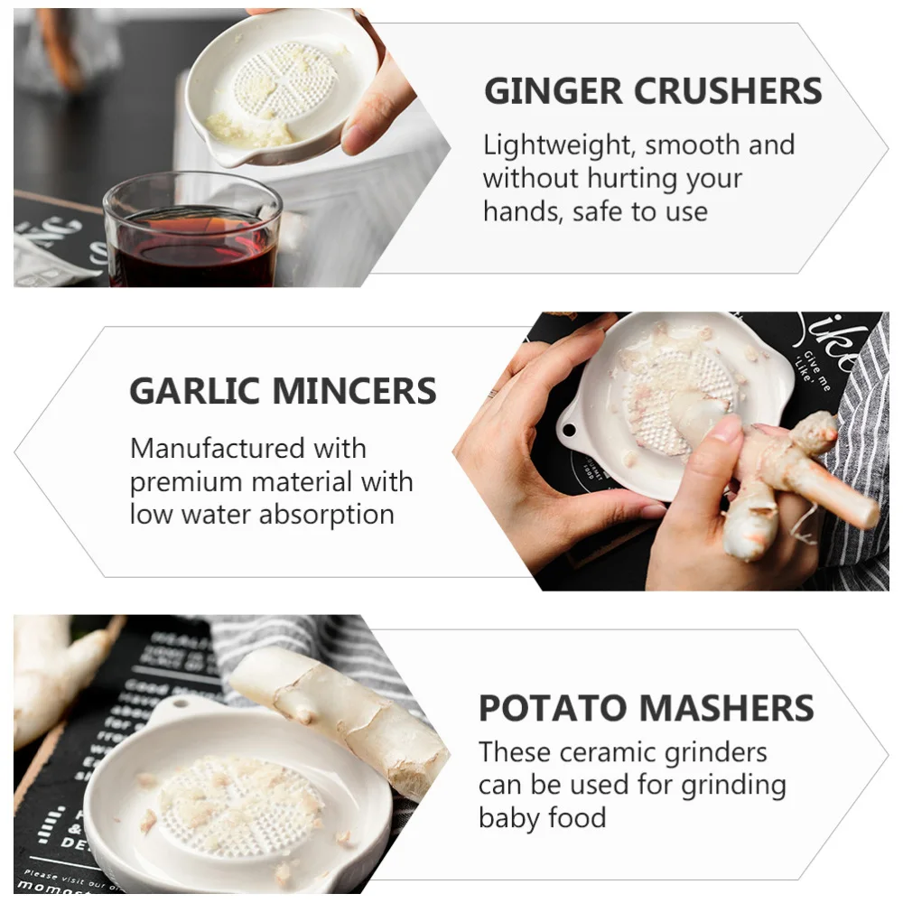 

2 Pcs Household Milling Bowls Grinding Tools Practical Garlic Mashers (White)