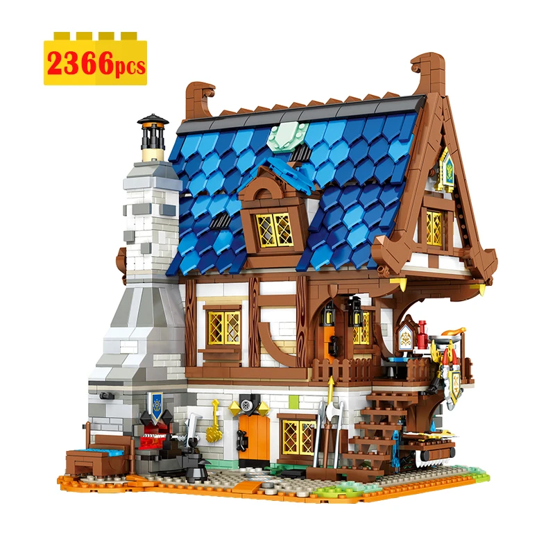 

Строительные блоки MOC Idea средневековой смеси, строительные блоки, сборная модель, игрушки «сделай сам» для детей, Набор рождественских пода...