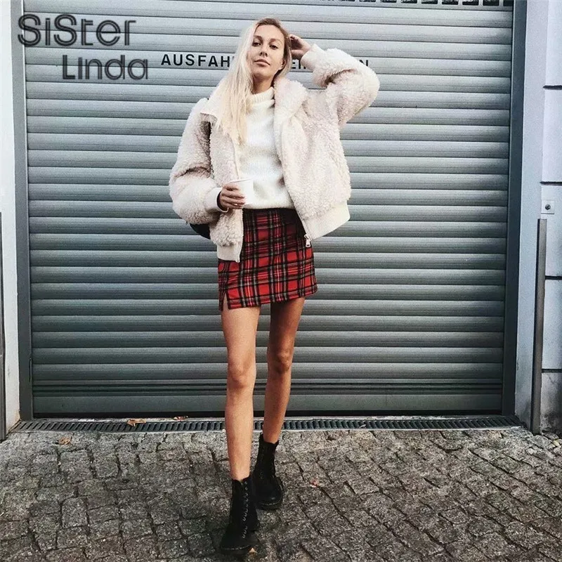 Sisterlinda простая красная короткая облегающая клетчатая юбка женская летняя модная мини-юбка с высокой талией уличная Короткая юбка для отдыха