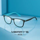 Очки для мальчиков и девочек MERRYS, дизайнерские квадратные очки с защитой от синего света, ацетатные, S7658FLG