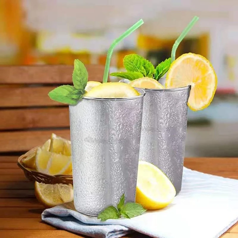 Stainless Steel Pint Cups-Stackable Cups-Suitable For Bars Homes Restaurants Outdoor-Reusable Cups Kids |