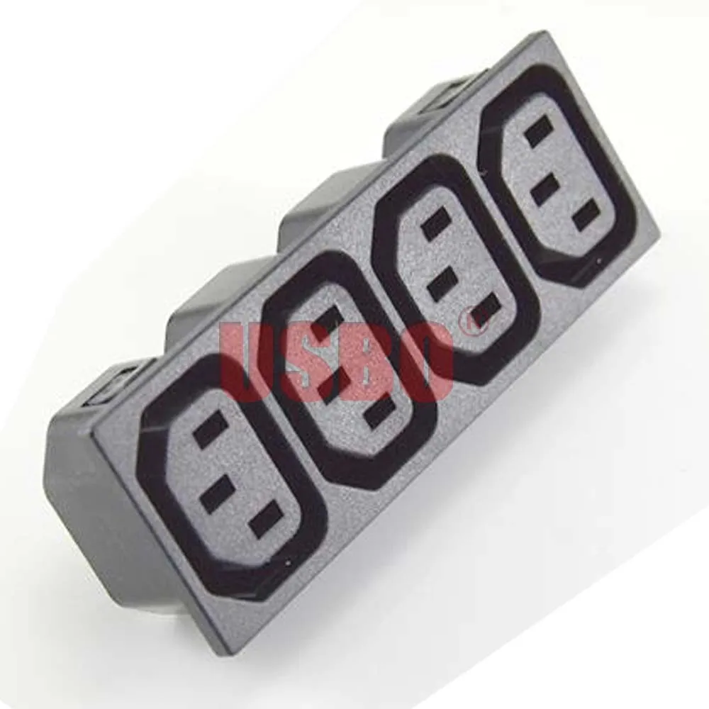 Черная медь 10A 250V IEC320 C13 4 Jack встроенный PDU/UPS шасси Женский Разъем Универсальный AC