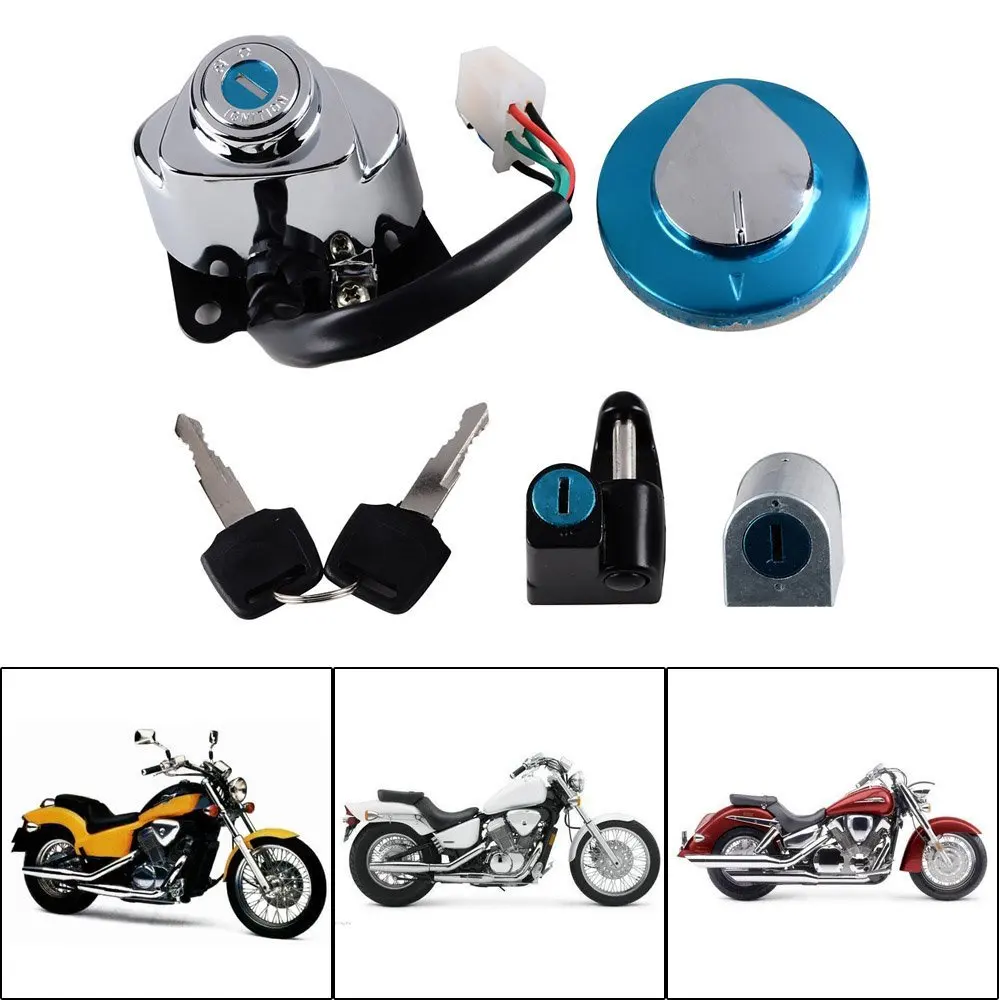 Комплект замков зажигания топливного газа + 2 ключа для Honda Shadow VT600 VT400 VT750 Steed VLX 400 600