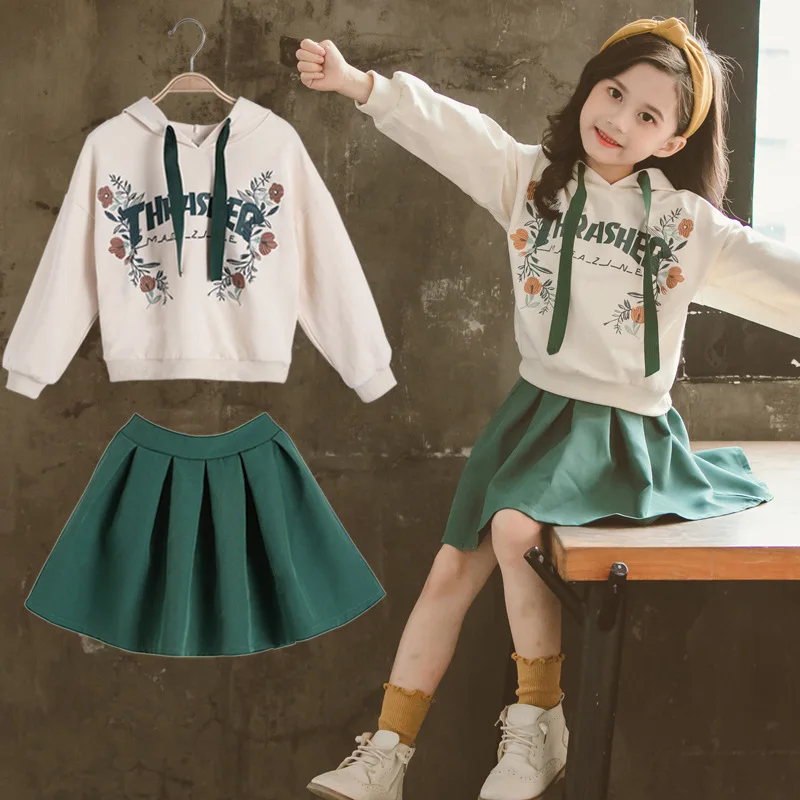 Платье для девочек наряд Новинка осени 2020 модная одежда в Корейском стиле с