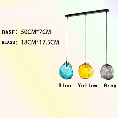 3Small glass Square Современная цветная хрустальная люстра индивидуальная ресторанная барная стойка креативная специальная хрустальная люстра из камня - Цвет абажура: 3Small glass Square