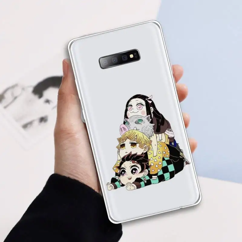 

Anime design Demon Slayer Phone Case Transparent for samsung A 21s 50 71 S 8 9 20 20fe note 10 20 ultra plus